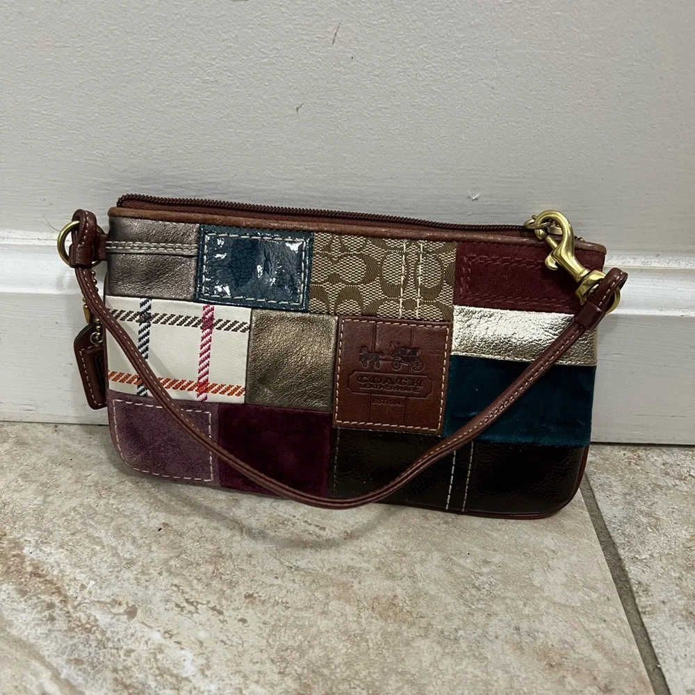 EUC Coach Multicolor Patchwork Wristlet Wallet